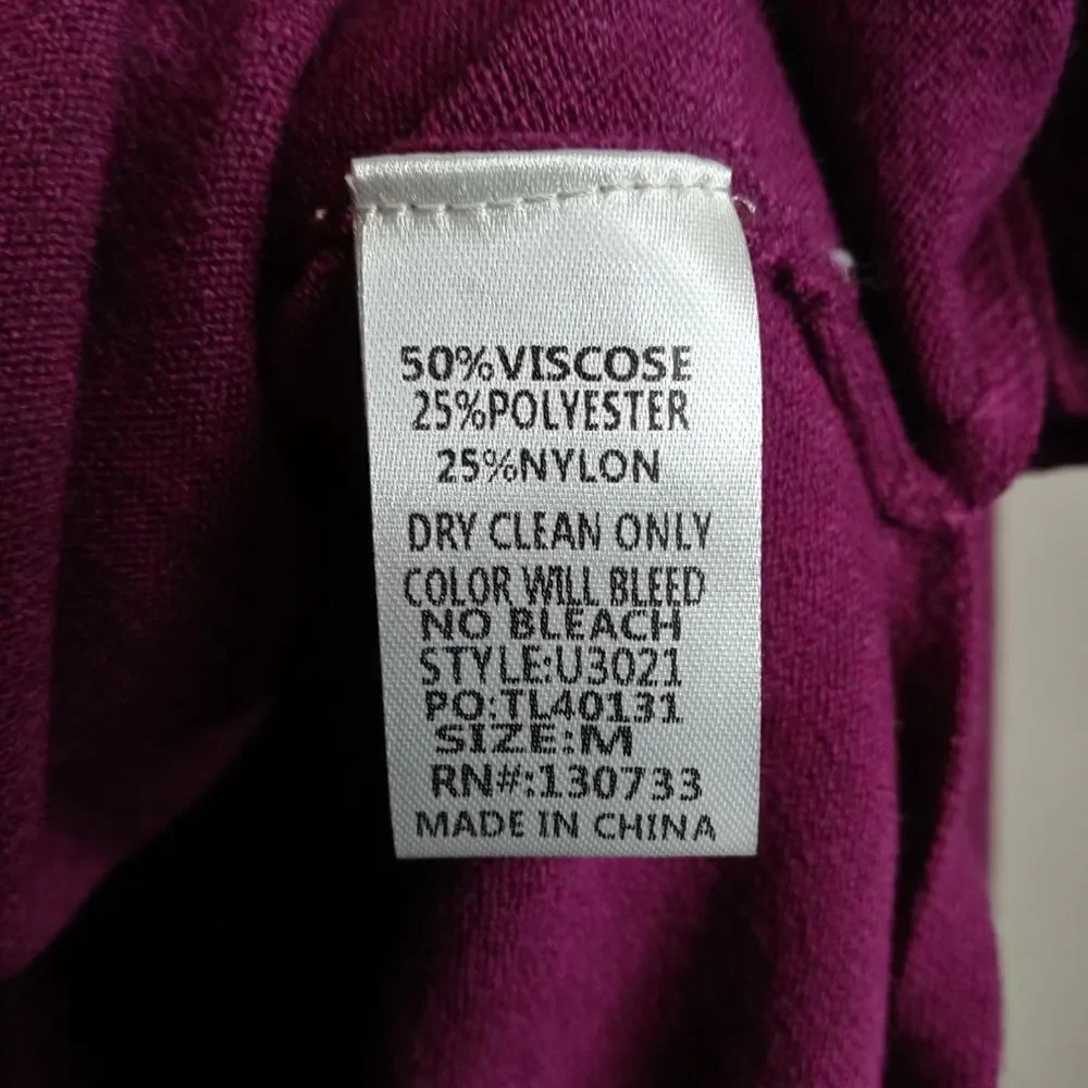 Umgee Plum Purple V neck with Cross over Design Sweater